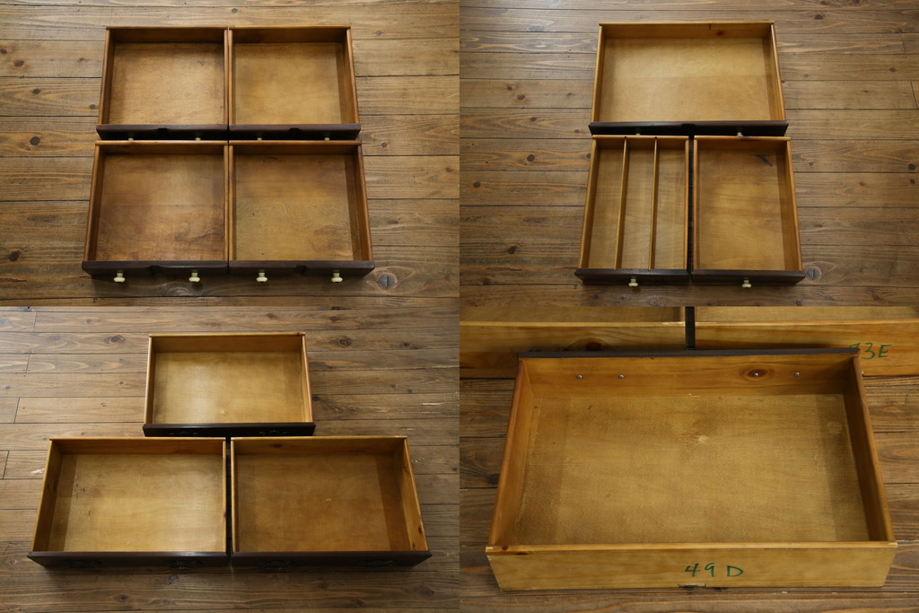 中古　美品　ETHAN ALLEN(イーセンアーレン)　深みのある色合いが魅力的なカントリー調のカップボード(食器棚、キャビネット、収納棚、戸棚)(R-078620)