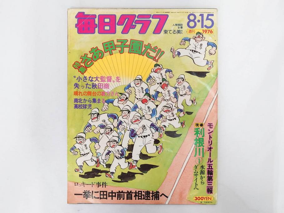 昭和49年～51年(1974～1976)　高校野球グラフ　甲子園　アサヒグラフ　週刊べースボール　毎日グラフ　新聞切り抜き　高校野球雑誌など15冊セット(茨城大会、情報誌、古本)(R-083562)