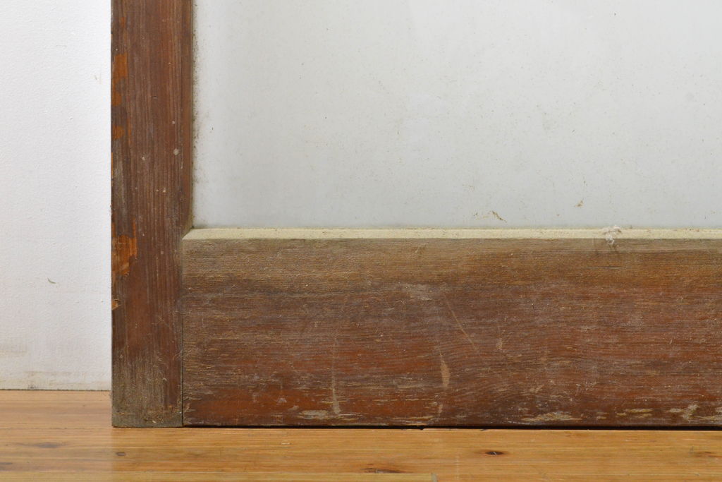 アンティーク建具　シンプルなデザインでお部屋に取り入れやすいガラス戸4枚セット(引き戸、建具)(R-062706)