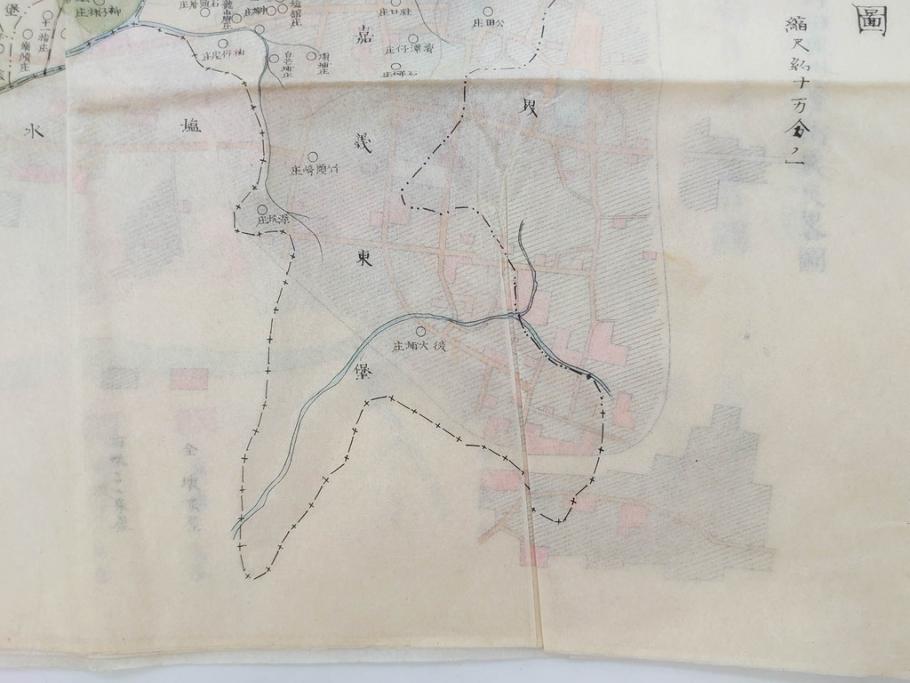 戦前　当時物　嘉義地震　震災略図　震災被害略図　震災概況略図9枚(台湾、中国、古文書、古地図)(R-077176)
