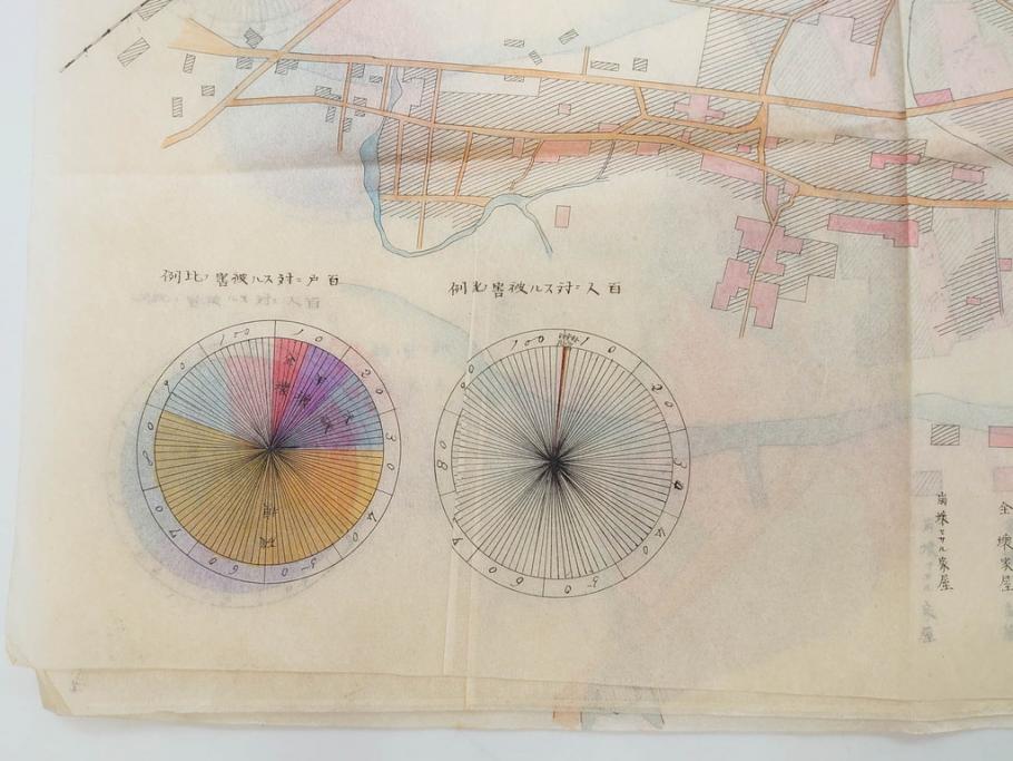 戦前　当時物　嘉義地震　震災略図　震災被害略図　震災概況略図9枚(台湾、中国、古文書、古地図)(R-077176)