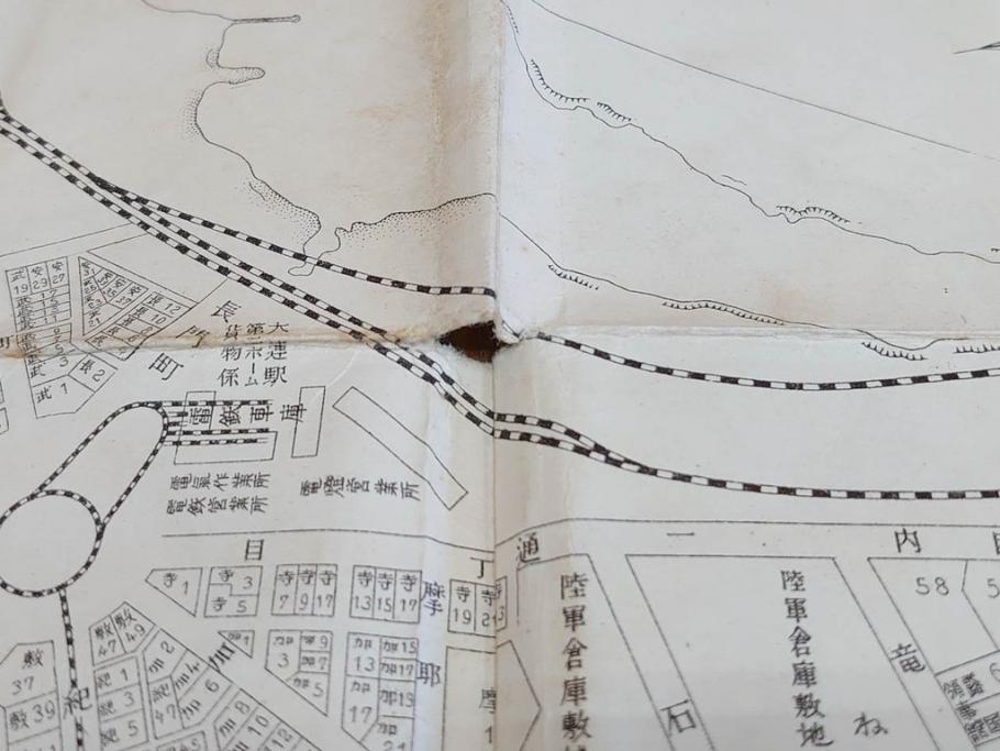 明治大正期　当時物　満州地図&市街地図　大連市街図　青泥窪市街図　古地図3枚セット(南満州鉄道、大阪十字屋出版、大連天野満書堂、古文書、中国)(R-077217)