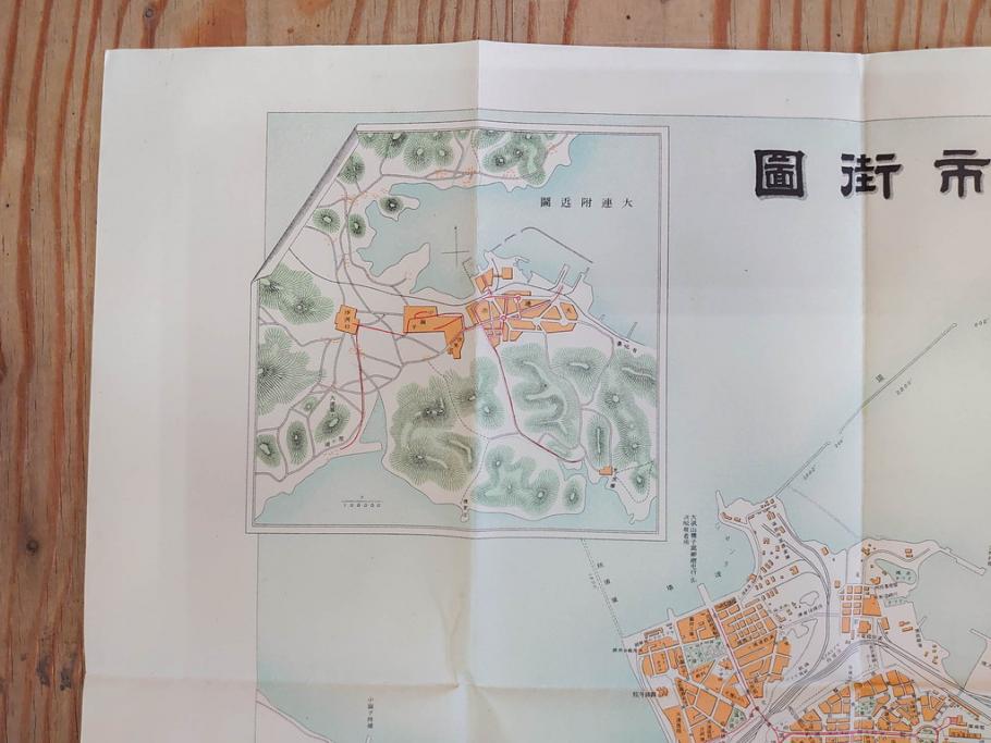明治大正期 当時物 満州地図&市街地図 大連市街図 青泥窪市街図