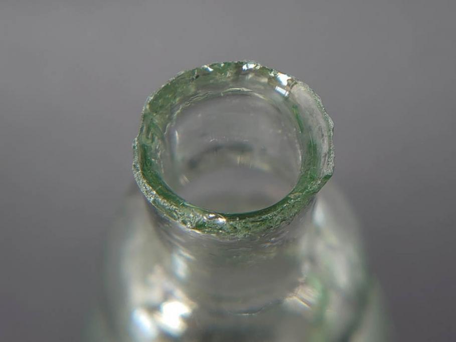 戦前　当時物　瓢箪型　気泡や絶妙なフォルムが味わいのあるニッキ水瓶5個セット(豆ガラス、ちびニッキ水、ガラス容器、駄菓子屋ビン、ペロペロ、レトロガラス、一輪挿し、ひょうたん)(R-077061)