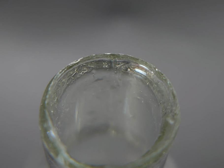 戦前　当時物　瓢箪型　気泡や絶妙なフォルムが味わいのあるニッキ水瓶5個セット(豆ガラス、ちびニッキ水、ガラス容器、駄菓子屋ビン、ペロペロ、レトロガラス、一輪挿し、ひょうたん)(R-077061)