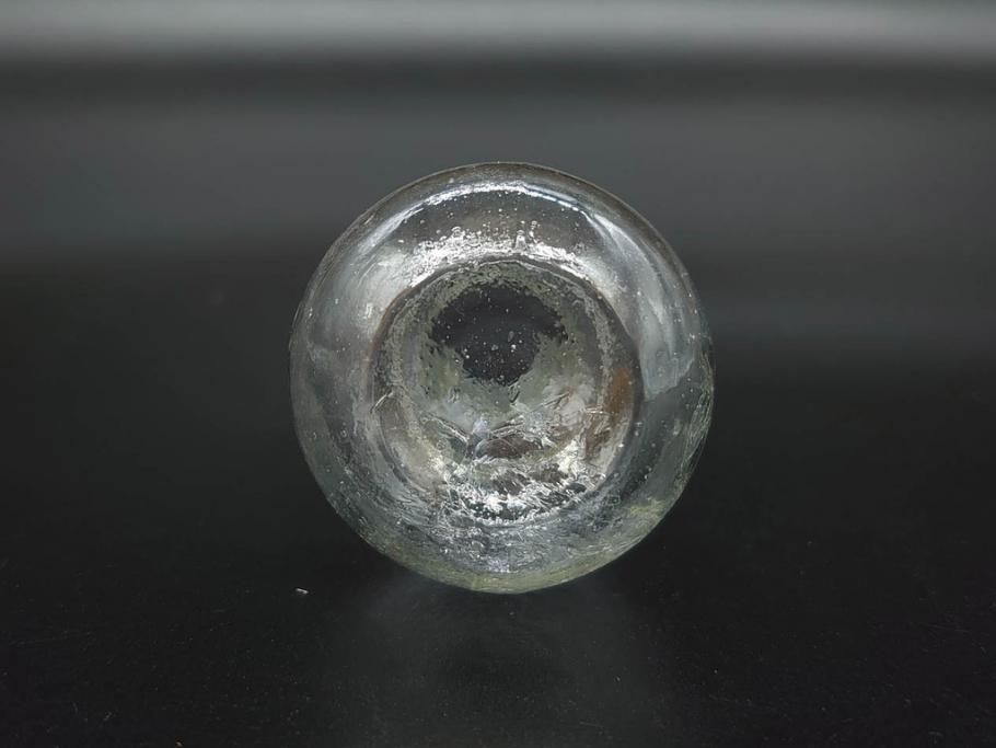 戦前　当時物　瓢箪型　気泡や絶妙なフォルムが味わいのあるニッキ水瓶5個セット(豆ガラス、ちびニッキ水、ガラス容器、駄菓子屋ビン、ペロペロ、レトロガラス、一輪挿し、ひょうたん)(R-077061)