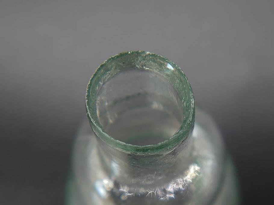戦前　当時物　瓢箪型　気泡や絶妙なフォルムが味わいのあるニッキ水瓶5個セット(豆ガラス、ちびニッキ水、ガラス容器、駄菓子屋ビン、ペロペロ、レトロガラス、一輪挿し、ひょうたん)(R-077061)