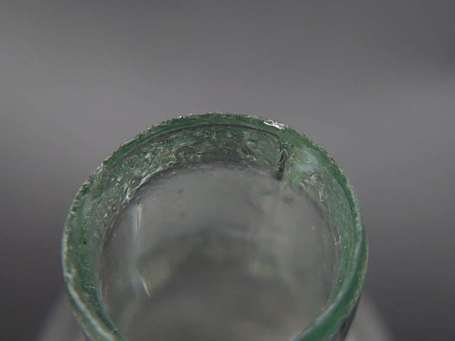 戦前　当時物　瓢箪型　気泡や絶妙なフォルムが味わいのあるニッキ水瓶5個セット(豆ガラス、ちびニッキ水、ガラス容器、駄菓子屋ビン、ペロペロ、レトロガラス、一輪挿し、ひょうたん)(R-077061)