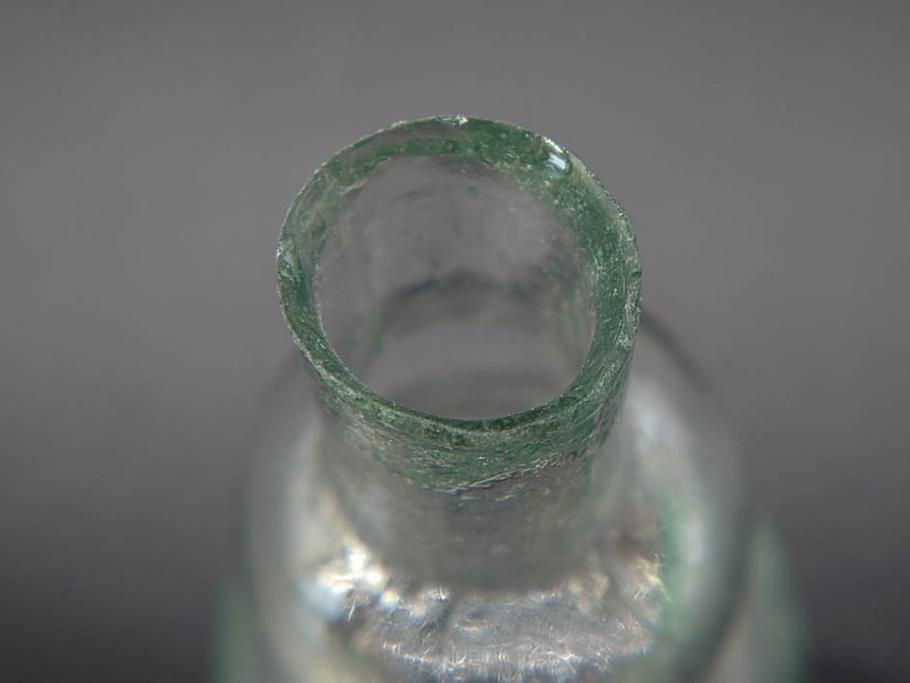 戦前　当時物　瓢箪型　気泡や絶妙なフォルムが味わいのあるニッキ水瓶5個セット(豆ガラス、ちびニッキ水、ガラス容器、駄菓子屋ビン、ペロペロ、レトロガラス、一輪挿し、ひょうたん)(R-077061)