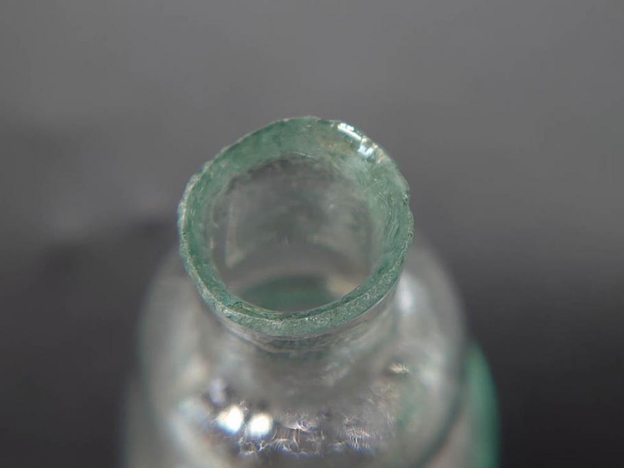 戦前　当時物　瓢箪型　気泡や絶妙なフォルムが味わいのあるニッキ水瓶5個セット(豆ガラス、ちびニッキ水、ガラス容器、駄菓子屋ビン、ペロペロ、レトロガラス、一輪挿し、ひょうたん)(R-077061)