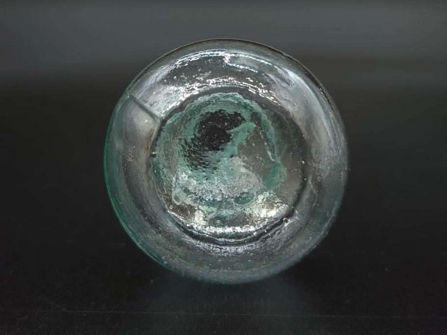 戦前　当時物　瓢箪型　気泡や絶妙なフォルムが味わいのあるニッキ水瓶5個セット(豆ガラス、ちびニッキ水、ガラス容器、駄菓子屋ビン、ペロペロ、レトロガラス、一輪挿し、ひょうたん)(R-077061)