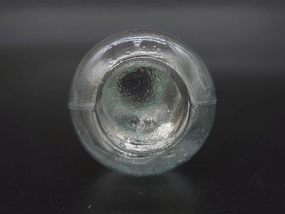 戦前　当時物　瓢箪型　気泡や絶妙なフォルムが味わいのあるニッキ水瓶5個セット(豆ガラス、ちびニッキ水、ガラス容器、駄菓子屋ビン、ペロペロ、レトロガラス、一輪挿し、ひょうたん)(R-077062)