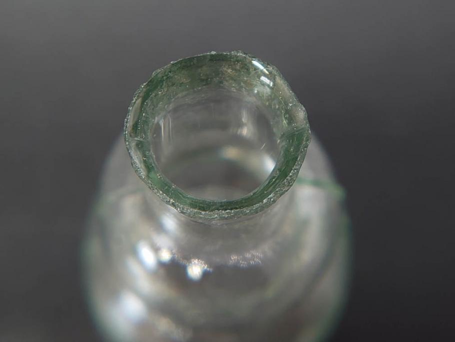 戦前　当時物　瓢箪型　気泡や絶妙なフォルムが味わいのあるニッキ水瓶5個セット(豆ガラス、ちびニッキ水、ガラス容器、駄菓子屋ビン、ペロペロ、レトロガラス、一輪挿し、ひょうたん)(R-077062)