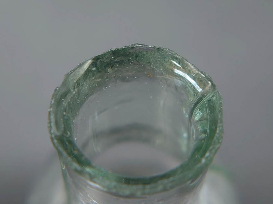 戦前　当時物　瓢箪型　気泡や絶妙なフォルムが味わいのあるニッキ水瓶5個セット(豆ガラス、ちびニッキ水、ガラス容器、駄菓子屋ビン、ペロペロ、レトロガラス、一輪挿し、ひょうたん)(R-077062)
