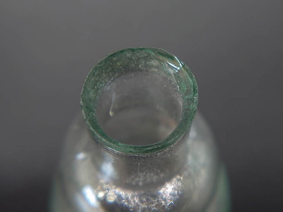 戦前　当時物　瓢箪型　気泡や絶妙なフォルムが味わいのあるニッキ水瓶5個セット(豆ガラス、ちびニッキ水、ガラス容器、駄菓子屋ビン、ペロペロ、レトロガラス、一輪挿し、ひょうたん)(R-077062)