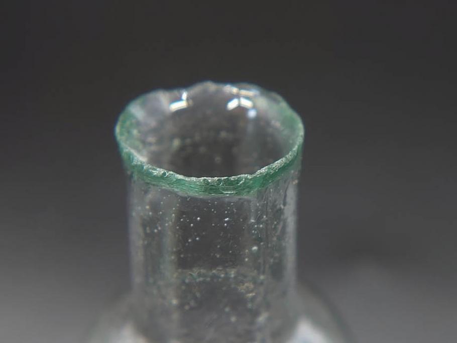 戦前　当時物　瓢箪型　気泡や絶妙なフォルムが味わいのあるニッキ水瓶5個セット(豆ガラス、ちびニッキ水、ガラス容器、駄菓子屋ビン、ペロペロ、レトロガラス、一輪挿し、ひょうたん)(R-077062)