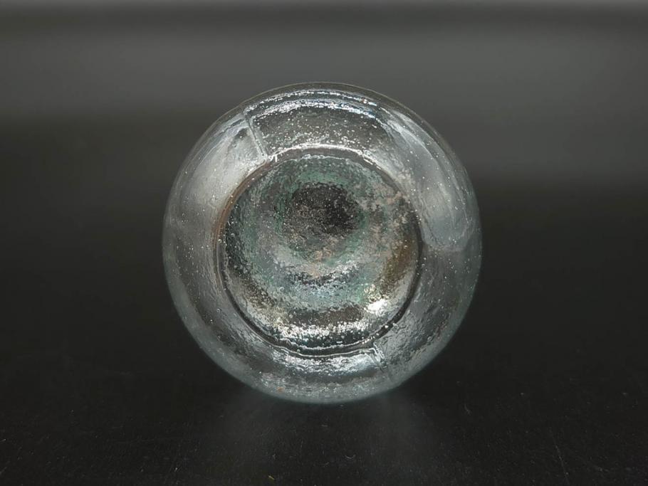 戦前　当時物　瓢箪型　気泡や絶妙なフォルムが味わいのあるニッキ水瓶5個セット(豆ガラス、ちびニッキ水、ガラス容器、駄菓子屋ビン、ペロペロ、レトロガラス、一輪挿し、ひょうたん)(R-077062)