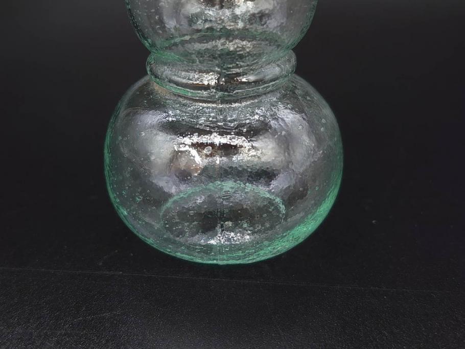 戦前　当時物　瓢箪型　気泡や絶妙なフォルムが味わいのあるニッキ水瓶5個セット(豆ガラス、ちびニッキ水、ガラス容器、駄菓子屋ビン、ペロペロ、レトロガラス、一輪挿し、ひょうたん)(R-077062)