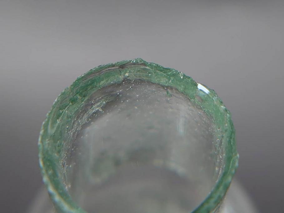 戦前　当時物　瓢箪型　気泡や絶妙なフォルムが味わいのあるニッキ水瓶5個セット(豆ガラス、ちびニッキ水、ガラス容器、駄菓子屋ビン、ペロペロ、レトロガラス、一輪挿し、ひょうたん)(R-077062)