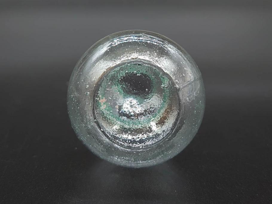 戦前　当時物　瓢箪型　気泡や絶妙なフォルムが味わいのあるニッキ水瓶5個セット(豆ガラス、ちびニッキ水、ガラス容器、駄菓子屋ビン、ペロペロ、レトロガラス、一輪挿し、ひょうたん)(R-077062)