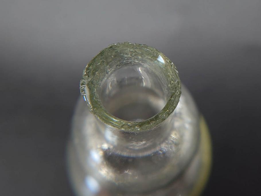 戦前　当時物　瓢箪型　気泡や絶妙なフォルムが味わいのあるニッキ水瓶5個セット(豆ガラス、ちびニッキ水、ガラス容器、駄菓子屋ビン、ペロペロ、レトロガラス、一輪挿し、ひょうたん)(R-077063)