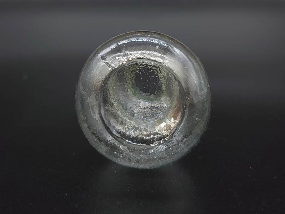 戦前　当時物　瓢箪型　気泡や絶妙なフォルムが味わいのあるニッキ水瓶5個セット(豆ガラス、ちびニッキ水、ガラス容器、駄菓子屋ビン、ペロペロ、レトロガラス、一輪挿し、ひょうたん)(R-077063)
