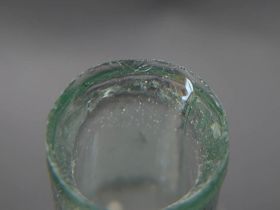 戦前　当時物　瓢箪型　気泡や絶妙なフォルムが味わいのあるニッキ水瓶5個セット(豆ガラス、ちびニッキ水、ガラス容器、駄菓子屋ビン、ペロペロ、レトロガラス、一輪挿し、ひょうたん)(R-077063)
