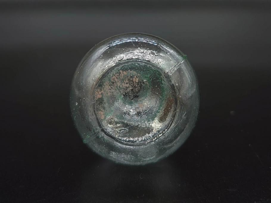 戦前　当時物　瓢箪型　気泡や絶妙なフォルムが味わいのあるニッキ水瓶5個セット(豆ガラス、ちびニッキ水、ガラス容器、駄菓子屋ビン、ペロペロ、レトロガラス、一輪挿し、ひょうたん)(R-077063)