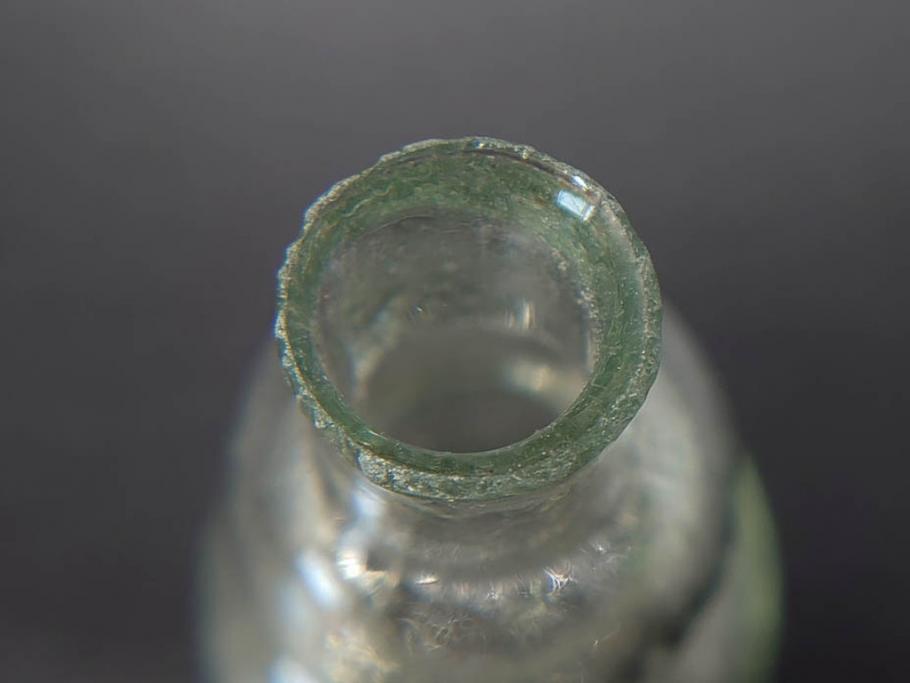 戦前　当時物　瓢箪型　気泡や絶妙なフォルムが味わいのあるニッキ水瓶5個セット(豆ガラス、ちびニッキ水、ガラス容器、駄菓子屋ビン、ペロペロ、レトロガラス、一輪挿し、ひょうたん)(R-077063)
