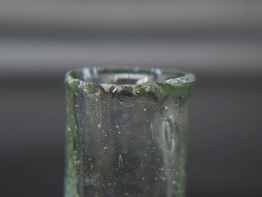 戦前　当時物　瓢箪型　気泡や絶妙なフォルムが味わいのあるニッキ水瓶5個セット(豆ガラス、ちびニッキ水、ガラス容器、駄菓子屋ビン、ペロペロ、レトロガラス、一輪挿し、ひょうたん)(R-077063)