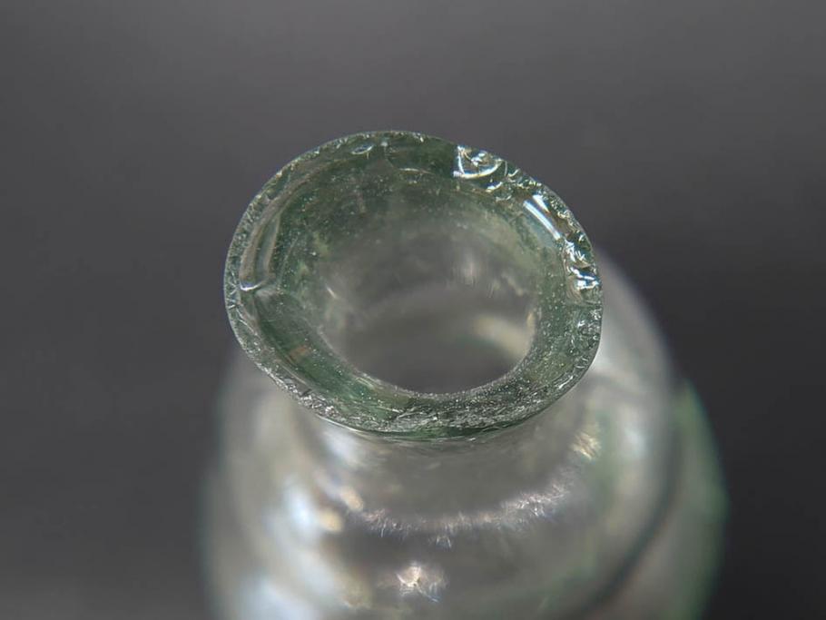 戦前　当時物　瓢箪型　気泡や絶妙なフォルムが味わいのあるニッキ水瓶5個セット(豆ガラス、ちびニッキ水、ガラス容器、駄菓子屋ビン、ペロペロ、レトロガラス、一輪挿し、ひょうたん)(R-077063)