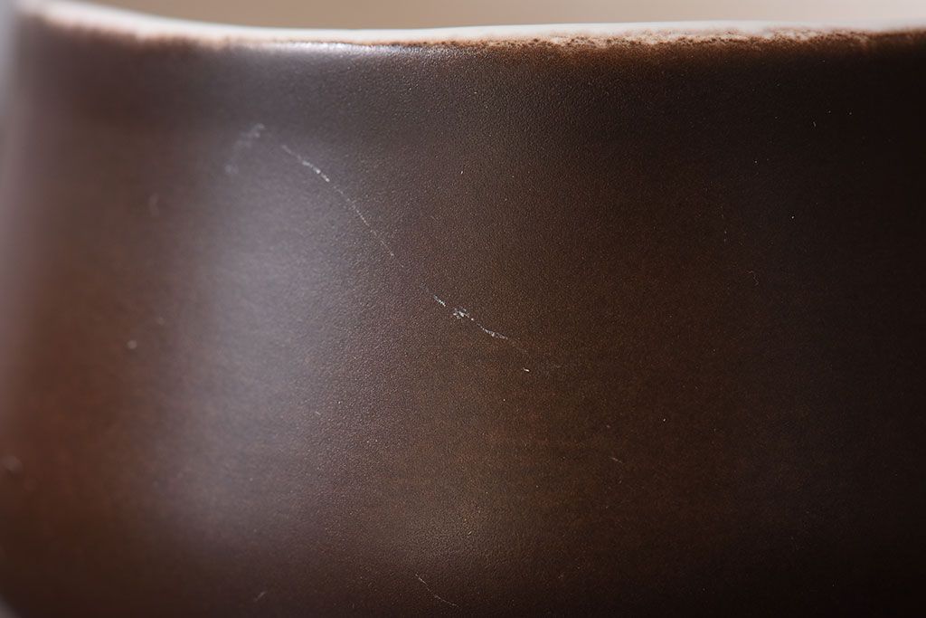 イギリスビンテージ　Honiton Pottery チョコレートブラウンのカップ&ソーサー2客セット(洋食器、陶器)(2)