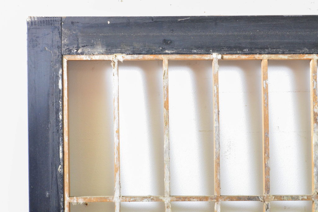 アンティーク建具　凛とした佇まいが気品溢れるガラス入り障子戸2枚セット(引き戸、ガラス戸、建具)(R-063030)