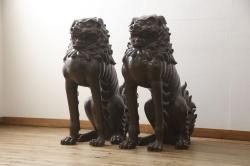 【古美術買取】極上黄銅　ブロンズ　獅子(和製アンティーク、阿像、狛犬、阿吽)を買取りました。