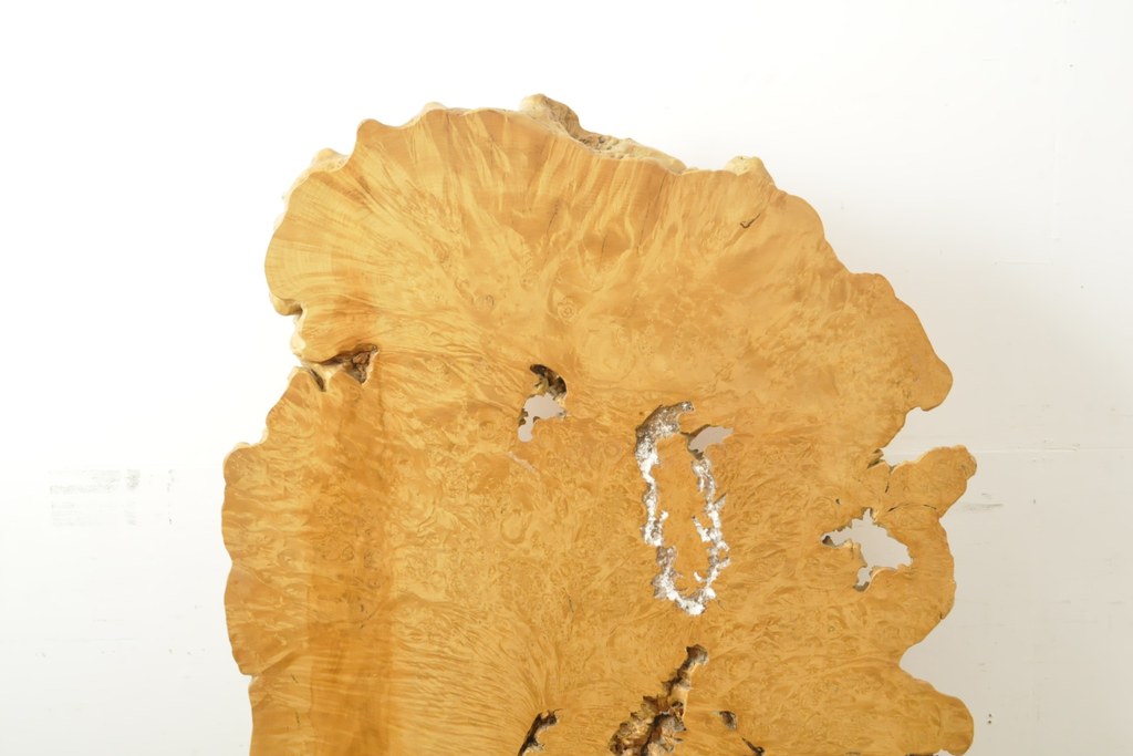 中古　高級品　カエデ(楓)材　コブ杢　バーズアイ　存在感のある佇まいが魅力的な衝立て(パーテーション、衝立、ついたて)(R-058560)