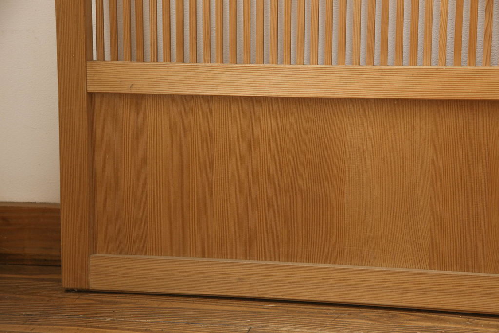 ビンテージ建具　落ち着いた和の雰囲気を演出する格子戸4枚セット(引き戸、ガラス帯戸、ヴィンテージ、建具)(R-063384)