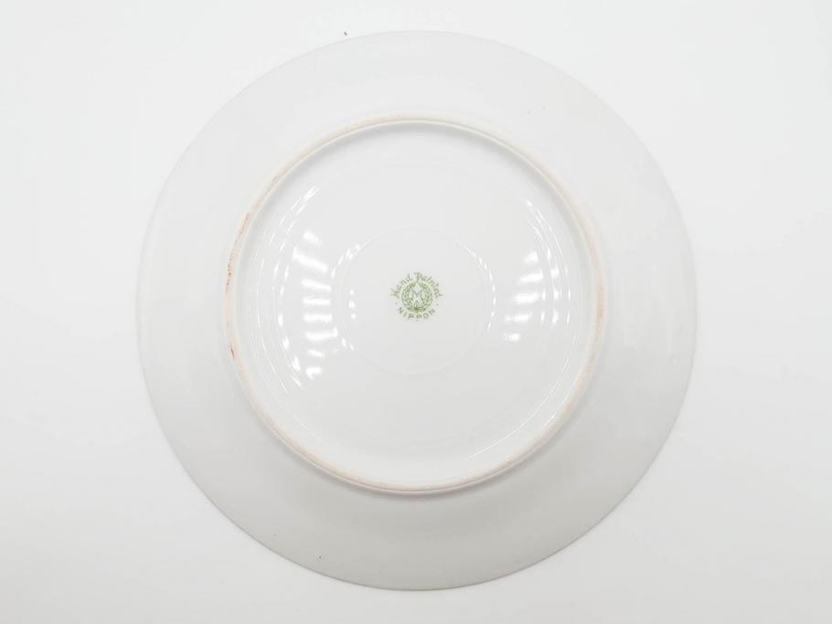 明治〜大正期　オールドノリタケ　NORITAKE　ハンドペイント　金彩　金盛　白鳥葦文　優雅な雰囲気漂うポット・カップ&ソーサー4客・プレート5枚セット(トリオ、デミタス、コーヒー、C&S、碗皿)(R-083678)