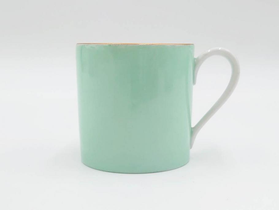 昭和初期　オールドノリタケ　NORITAKE　金彩　色蒔き?　ピンク　クリーム　グリーン　ブルー　グレー　心がほどけるような色彩のやさしさが魅力のカップ&ソーサー5客セット(マルキ印、碗皿、C&S、洋食器)(R-083679)