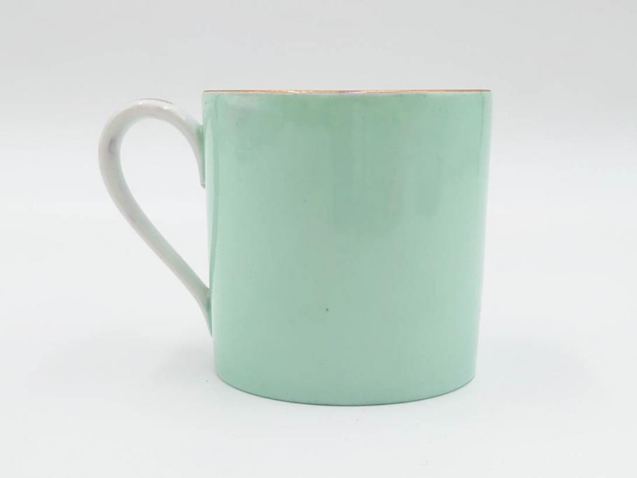 昭和初期　オールドノリタケ　NORITAKE　金彩　色蒔き?　ピンク　クリーム　グリーン　ブルー　グレー　心がほどけるような色彩のやさしさが魅力のカップ&ソーサー5客セット(マルキ印、碗皿、C&S、洋食器)(R-083679)