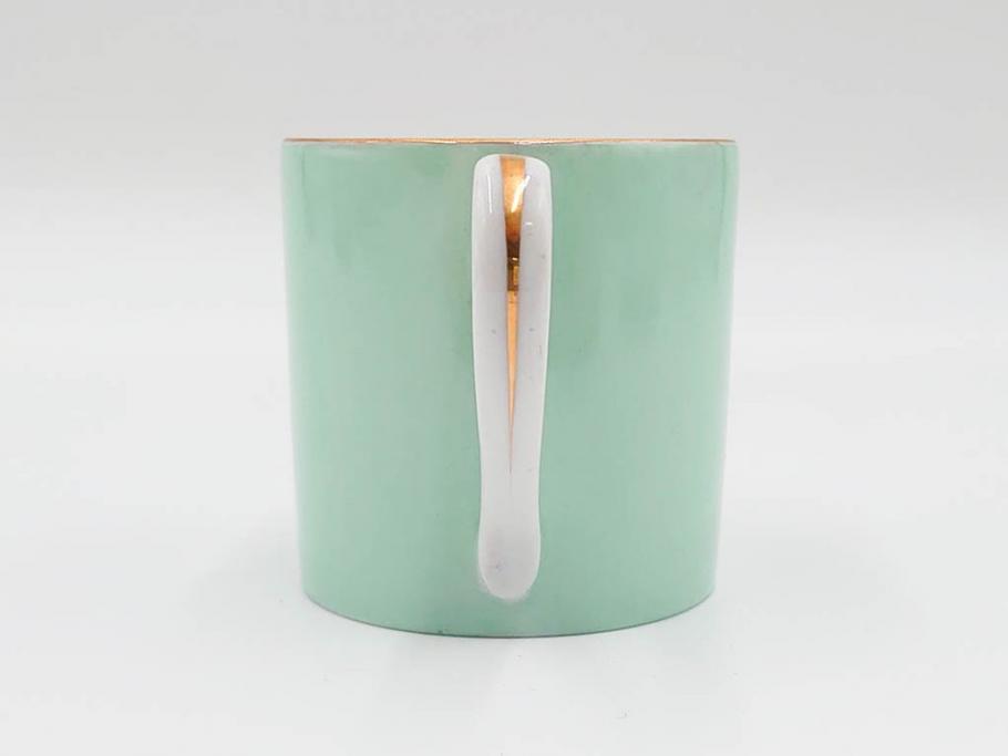 昭和初期　オールドノリタケ　NORITAKE　金彩　色蒔き?　ピンク　クリーム　グリーン　ブルー　グレー　心がほどけるような色彩のやさしさが魅力のカップ&ソーサー5客セット(マルキ印、碗皿、C&S、洋食器)(R-083679)