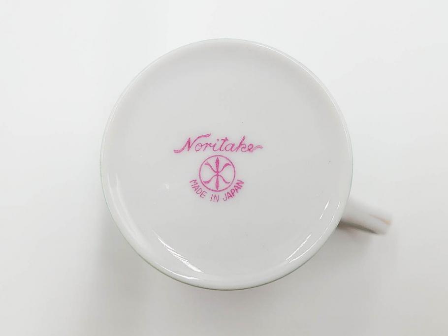 昭和初期　オールドノリタケ　NORITAKE　金彩　色蒔き?　ピンク　クリーム　グリーン　ブルー　グレー　心がほどけるような色彩のやさしさが魅力のカップ&ソーサー5客セット(マルキ印、碗皿、C&S、洋食器)(R-083679)