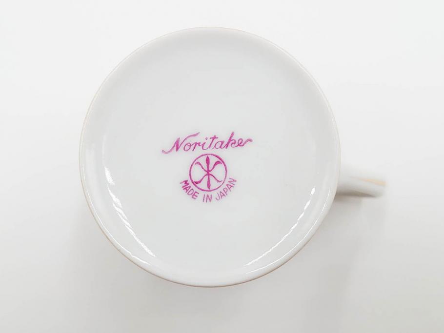 昭和初期　オールドノリタケ　NORITAKE　金彩　色蒔き?　ピンク　クリーム　グリーン　ブルー　グレー　心がほどけるような色彩のやさしさが魅力のカップ&ソーサー5客セット(マルキ印、碗皿、C&S、洋食器)(R-083679)