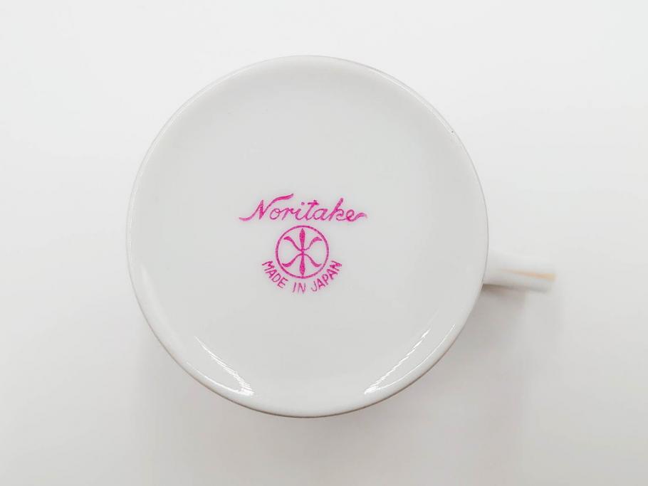 昭和初期　オールドノリタケ　NORITAKE　金彩　色蒔き?　ピンク　クリーム　グリーン　ブルー　グレー　心がほどけるような色彩のやさしさが魅力のカップ&ソーサー5客セット(マルキ印、碗皿、C&S、洋食器)(R-083679)