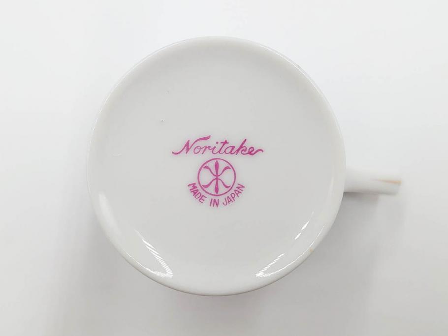 昭和初期　オールドノリタケ　NORITAKE　金彩　色蒔き?　ピンク　クリーム　グリーン　ブルー　グレー　心がほどけるような色彩のやさしさが魅力のカップ&ソーサー5客セット(マルキ印、碗皿、C&S、洋食器)(R-083679)
