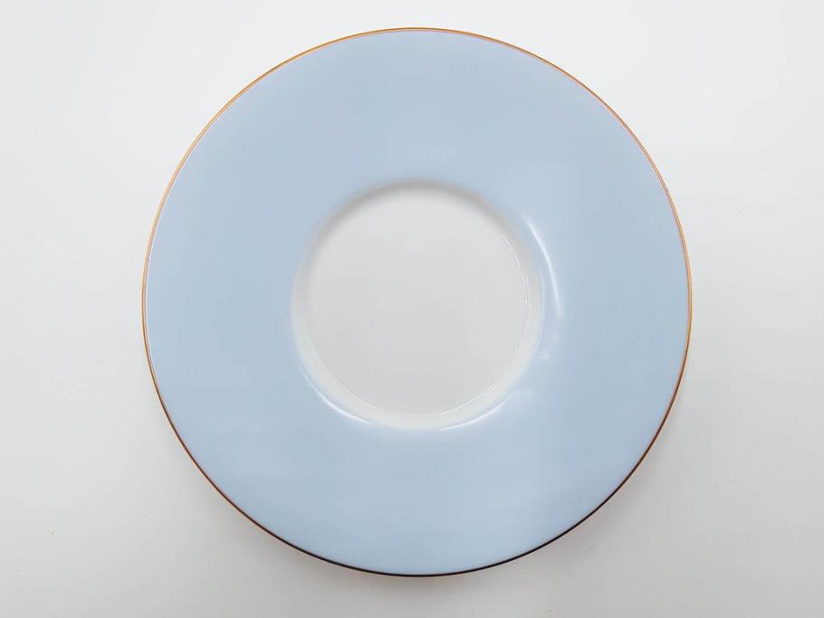 昭和初期　オールドノリタケ　NORITAKE　金彩　色蒔き?　ピンク　クリーム　グリーン　ブルー　グレー　心がほどけるような色彩のやさしさが魅力のカップ&ソーサー5客セット(マルキ印、碗皿、C&S、洋食器)(R-083679)