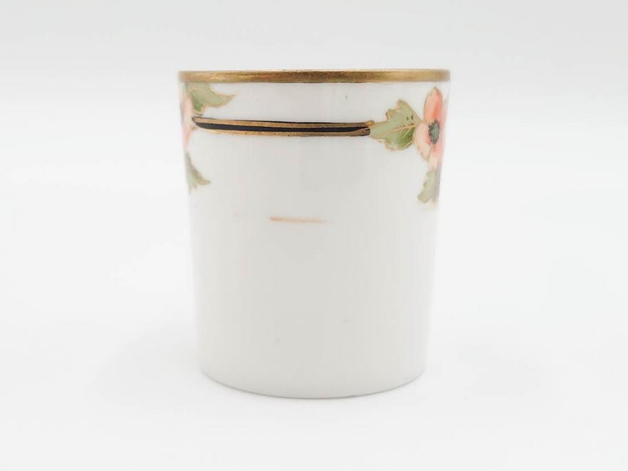 戦前　オールドノリタケ　NORITAKE　ハンドペイント　金彩　金盛　花　どんなシーンにも華を添え優雅な空間を創り出すカップ&ソーサー5客セット(マルキ印、ヤジロベー印、碗皿、C&S、洋食器)(R-083680)
