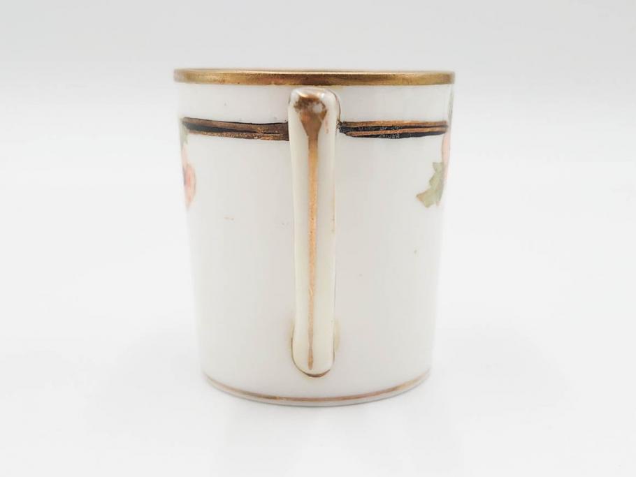 戦前　オールドノリタケ　NORITAKE　ハンドペイント　金彩　金盛　花　どんなシーンにも華を添え優雅な空間を創り出すカップ&ソーサー5客セット(マルキ印、ヤジロベー印、碗皿、C&S、洋食器)(R-083680)