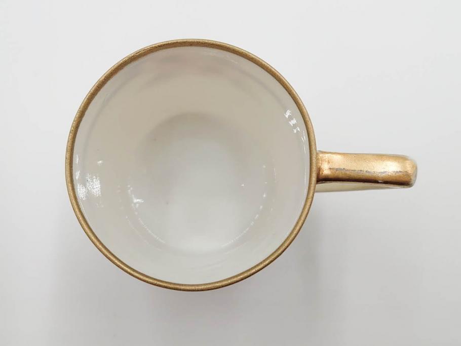 戦前　オールドノリタケ　NORITAKE　ハンドペイント　金彩　金盛　花　どんなシーンにも華を添え優雅な空間を創り出すカップ&ソーサー5客セット(マルキ印、ヤジロベー印、碗皿、C&S、洋食器)(R-083680)