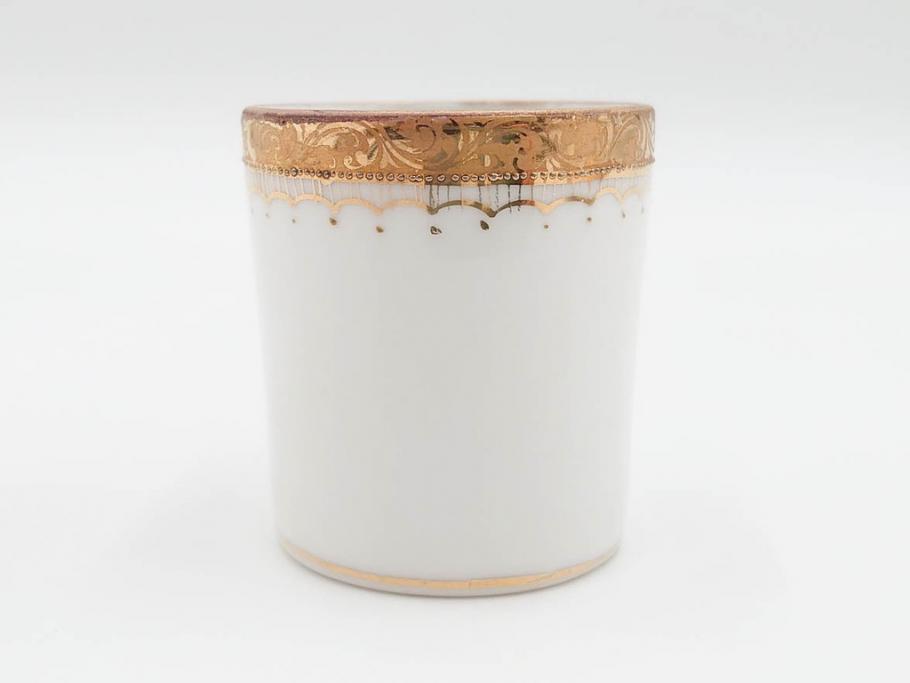 戦前　オールドノリタケ　NORITAKE　ハンドペイント　金彩　金盛　花　どんなシーンにも華を添え優雅な空間を創り出すカップ&ソーサー5客セット(マルキ印、ヤジロベー印、碗皿、C&S、洋食器)(R-083680)