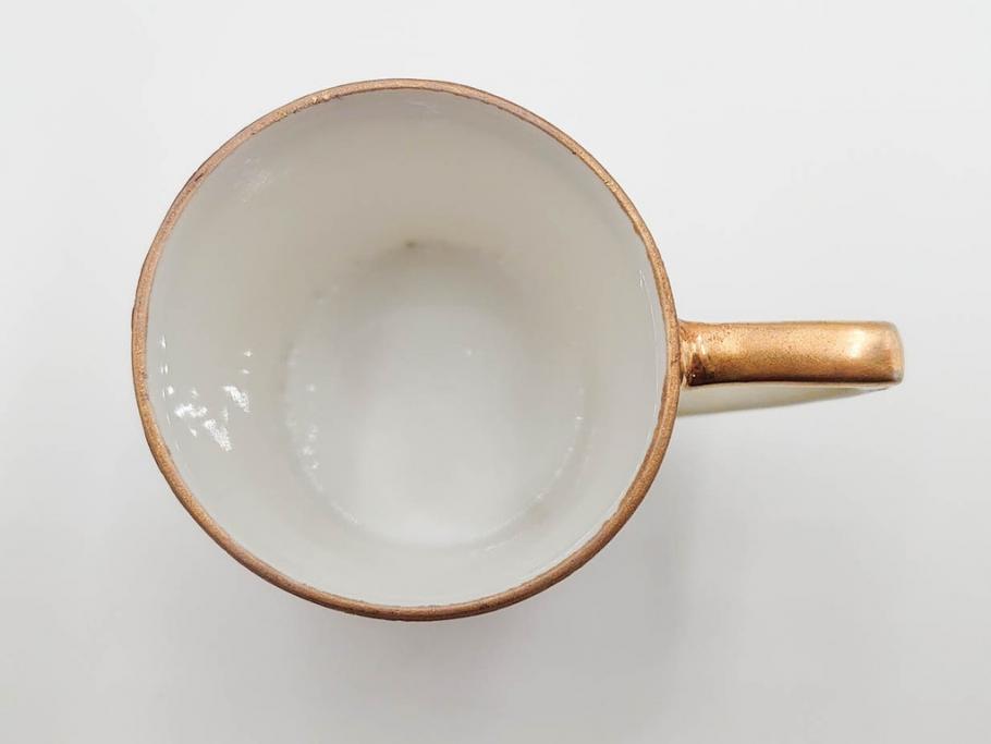 戦前　オールドノリタケ　NORITAKE　ハンドペイント　金彩　金盛　花　どんなシーンにも華を添え優雅な空間を創り出すカップ&ソーサー5客セット(マルキ印、ヤジロベー印、碗皿、C&S、洋食器)(R-083680)